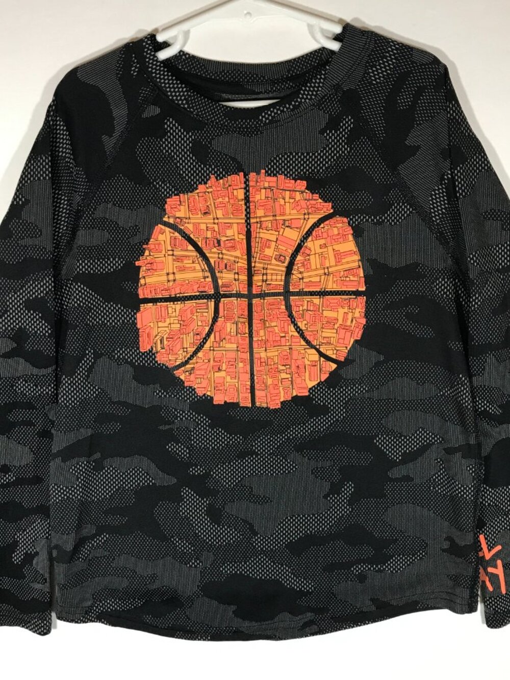 Old Navy Active Medium 8 Black Camo Perforated Mesh Raglan Long Sleeve T-Shirt